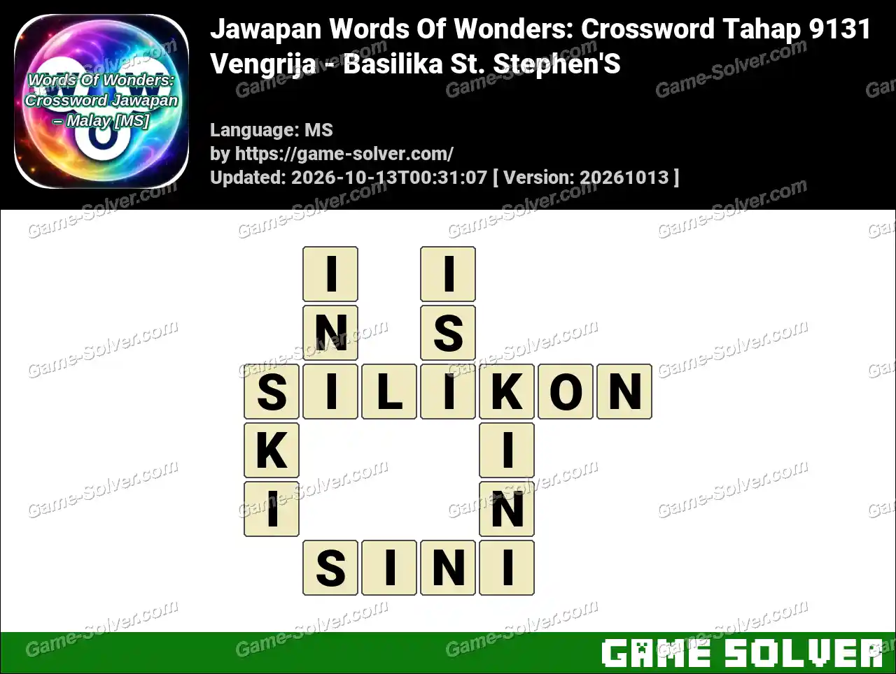 Jawapan Words Of Wonders: Crossword Tahap 9131 – Vengrija – Basilika St. Stephen’S